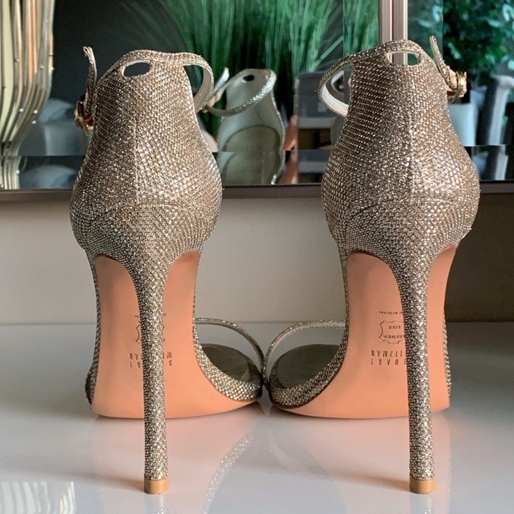 Stuart Weitzman Gold Woven Heel